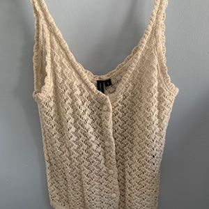 Knit button up crop top